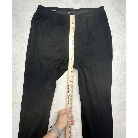 TALBOTS Dress Pants 1X Skinny Ankle Pull On Black Ankle Button Accents Leggings - Picture 6 of 9